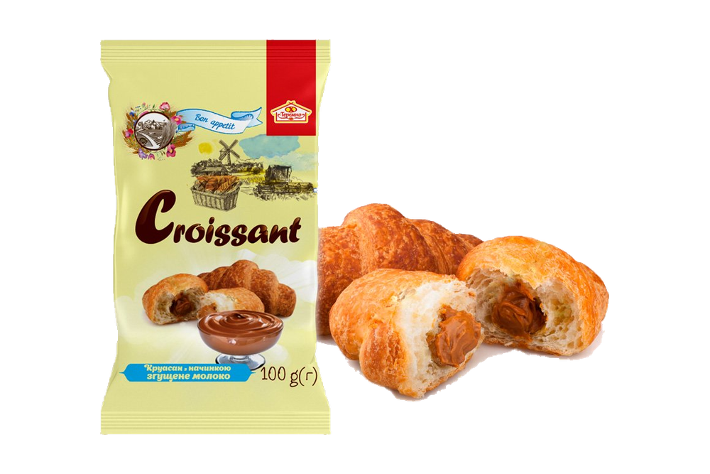 Круасани з начинкою (згущене молоко)