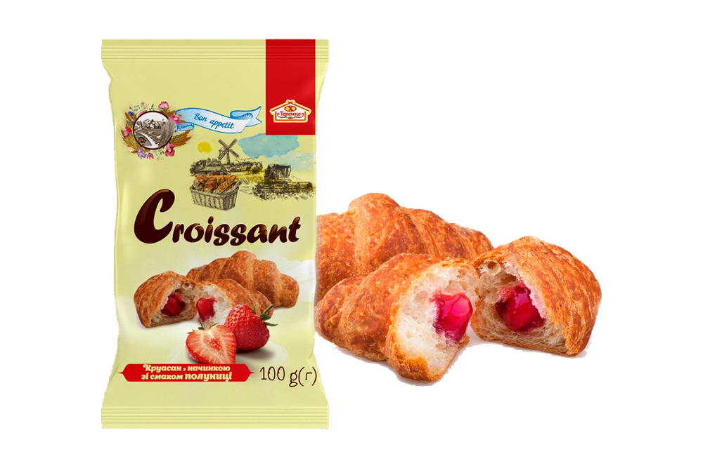 Круасани з начинкою (зі смаком полуниці)