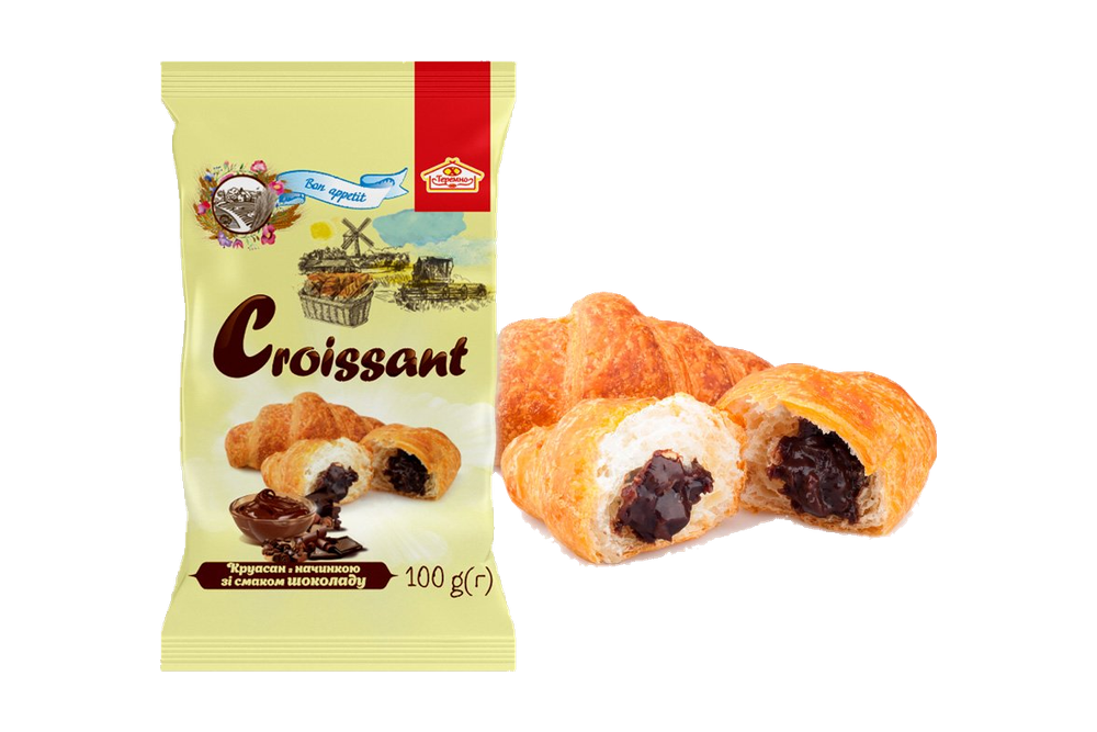Круасани з начинкою (зі смаком шоколаду)